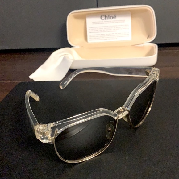 Chloe Clear Frame Designer Sunglasses & Case main image 4